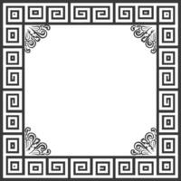 Silhouette Greek square frame black color only vector