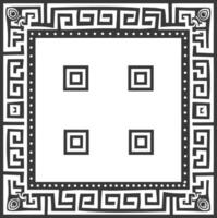 Silhouette Greek square frame black color only vector