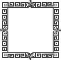 Silhouette Greek square frame black color only vector