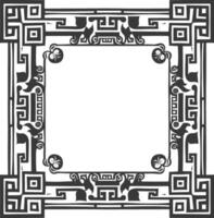 Silhouette Greek square frame black color only vector