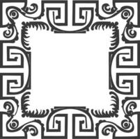 silueta griego cuadrado marco negro color solamente vector