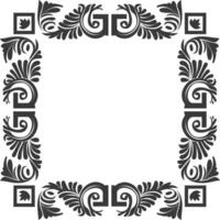 Silhouette Greek square frame black color only vector
