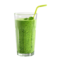 3D Rendering of a Fresh Juice mint with straw on Transparent Background png
