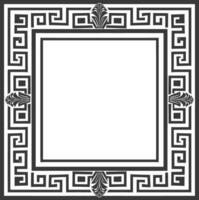 Silhouette Greek square frame black color only vector