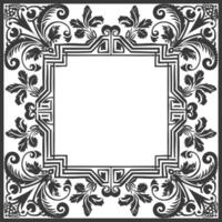 Silhouette Greek square frame black color only vector