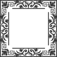 Silhouette Greek square frame black color only vector