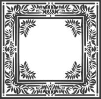 Silhouette Greek square frame black color only vector