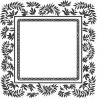 Silhouette Greek square frame black color only vector