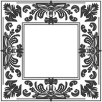 Silhouette Greek square frame black color only vector