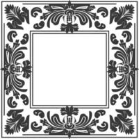 Silhouette Greek square frame black color only vector