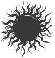 Silhouette sun black color only vector