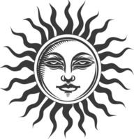 Silhouette sun symbol black color only vector