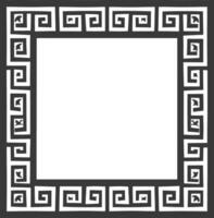 Silhouette Greek square frame black color only vector