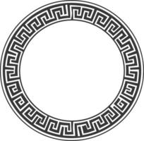 Silhouette Greek Circle Frame black color only vector