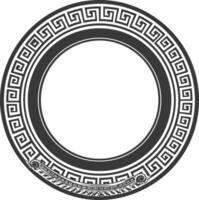 Silhouette Greek Circle Frame black color only vector