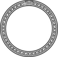 Silhouette Greek Circle Frame black color only vector