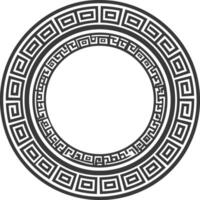 Silhouette Greek Circle Frame black color only vector