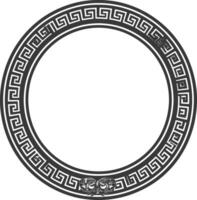 Silhouette Greek Circle Frame black color only vector