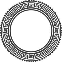 Silhouette Greek Circle Frame black color only vector