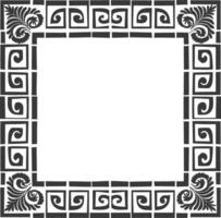 Silhouette Greek square frame black color only vector