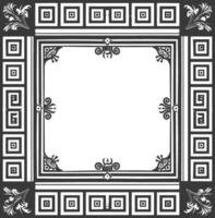 Silhouette Greek square frame black color only vector