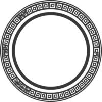 Silhouette Greek Circle Frame black color only vector