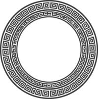 Silhouette Greek Circle Frame black color only vector