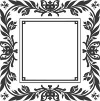 Silhouette Greek square frame black color only vector