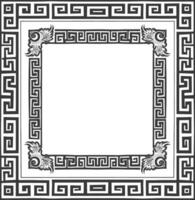 Silhouette Greek square frame black color only vector