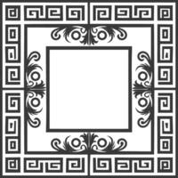 Silhouette Greek square frame black color only vector