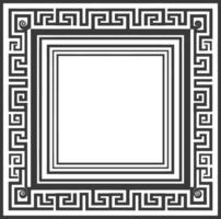 Silhouette Greek square frame black color only vector