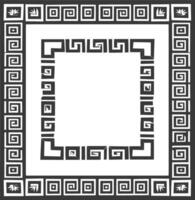 Silhouette Greek square frame black color only vector