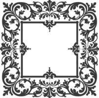 Silhouette Greek square frame black color only vector