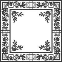 Silhouette Greek square frame black color only vector