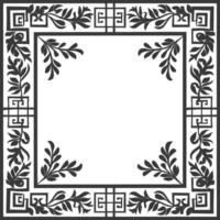 Silhouette Greek square frame black color only vector