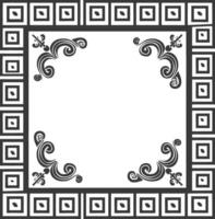 Silhouette Greek square frame black color only vector