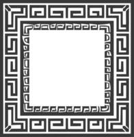 Silhouette Greek square frame black color only vector