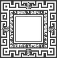 Silhouette Greek square frame black color only vector