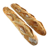 3D Rendering of a Long Turkish Bread on Transparent Background png