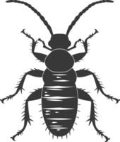 Silhouette termite animal full body black color only vector