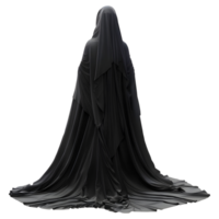 Halloween Horror Person Standing in Black Cloth on Transparent background png