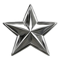 Silver 3D Star on Transparent background png