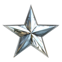 Silver 3D Star on Transparent background png