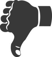 Silhouette thumb down bad or dislike symbol logo black color only vector