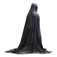 Halloween Horror Person Standing in Black Cloth on Transparent background png