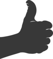 Silhouette thumb up like or agree logo symbol black color only vector