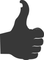 Silhouette thumb up like or agree logo symbol black color only vector