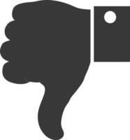 Silhouette thumb down bad or dislike symbol logo black color only vector