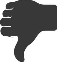 Silhouette thumb down bad or dislike symbol logo black color only vector