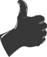 Silhouette thumb up like or agree logo symbol black color only vector